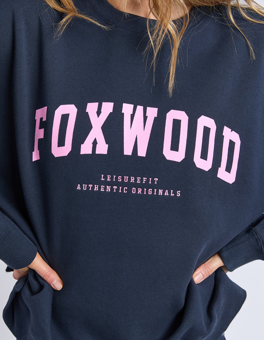 Foxwood Interval Crew Navy And Neon Pink
