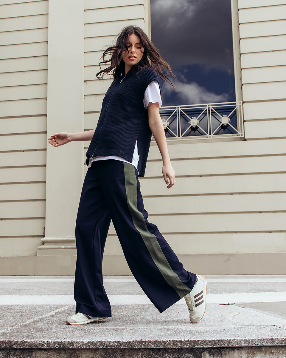 Foxwood Juno Pant Navy With Green