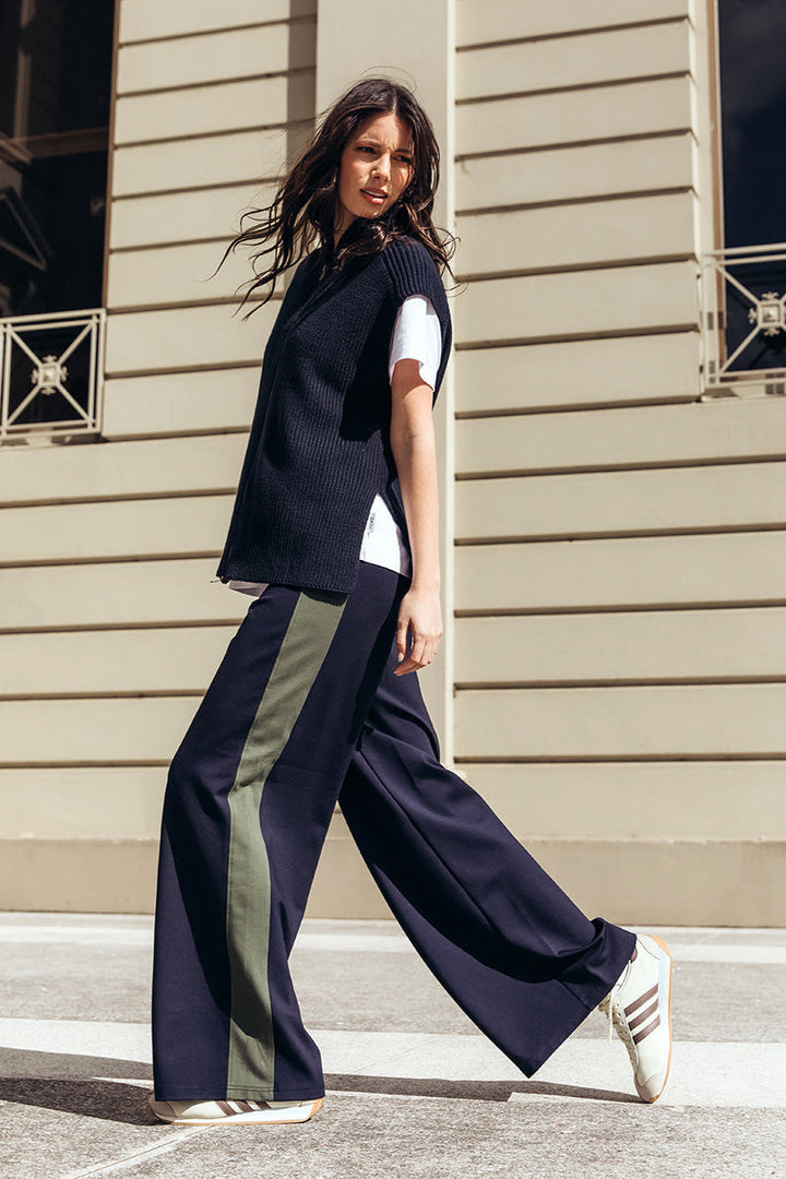 Foxwood Juno Pant Navy With Green