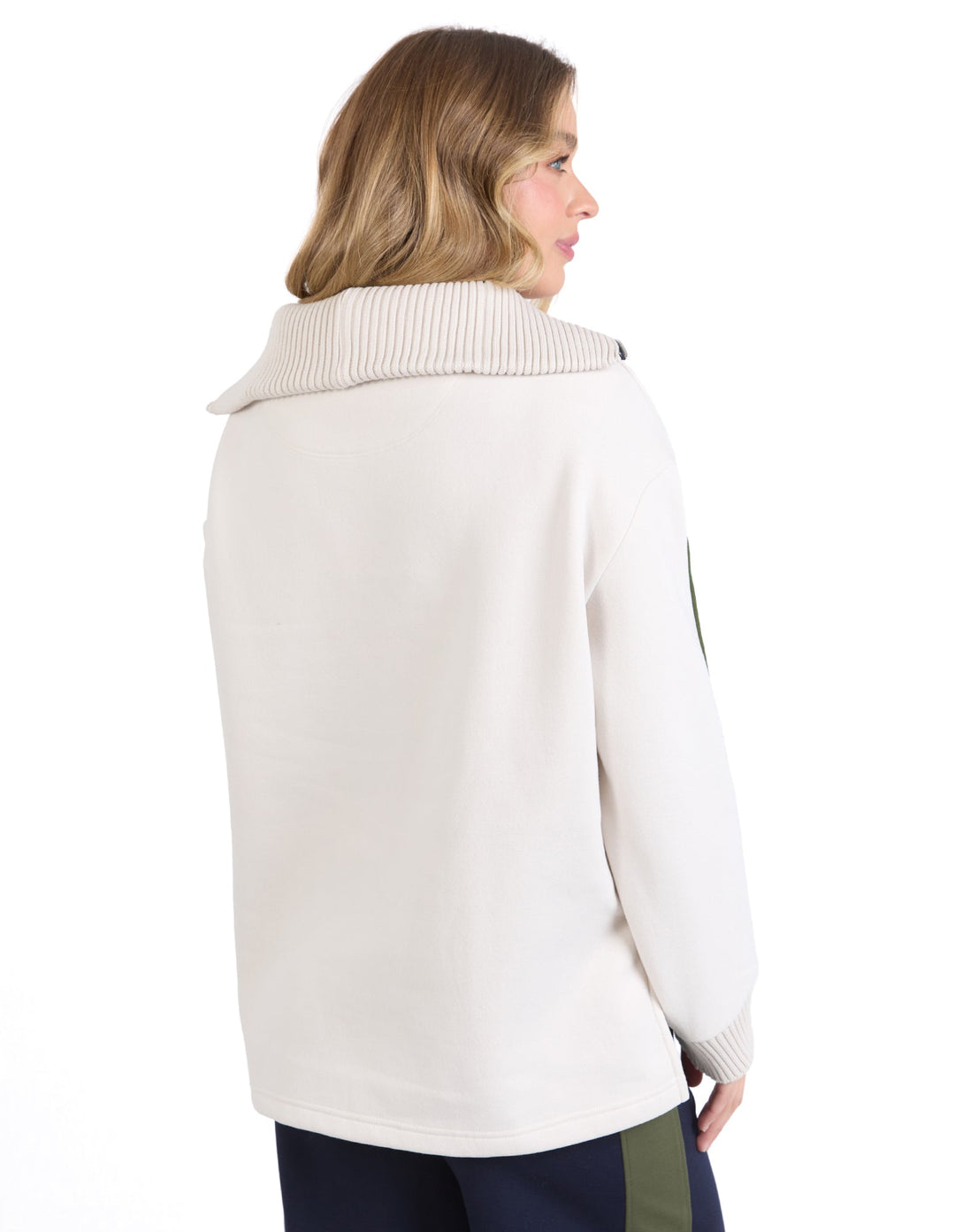 Foxwood Knit Collar Crew Bone