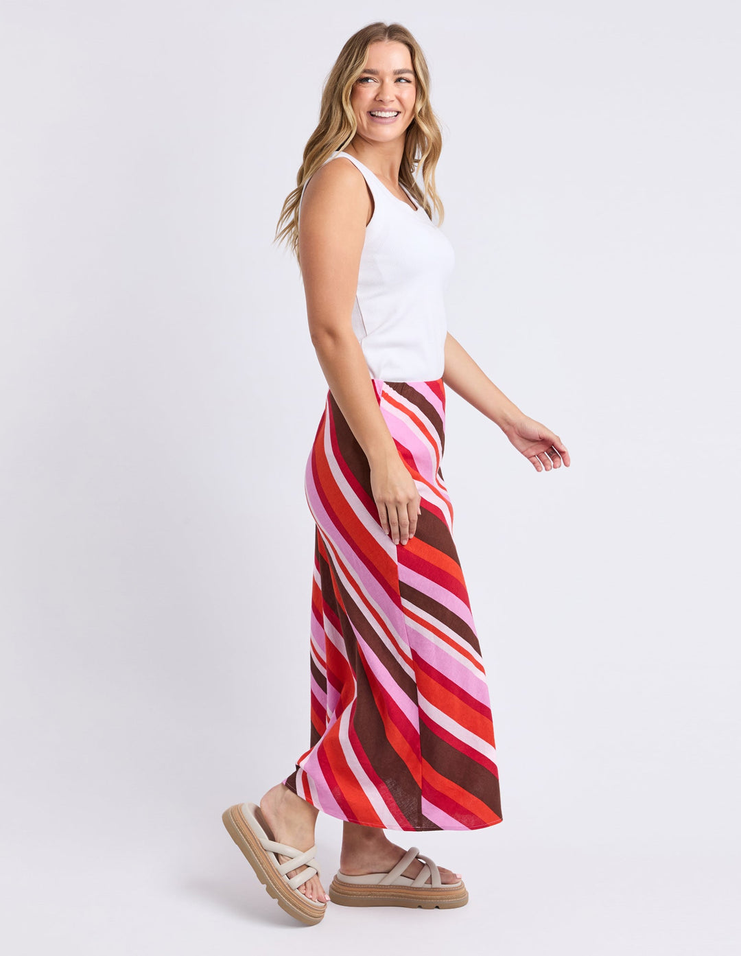 Foxwood Guava Stripe Skirt