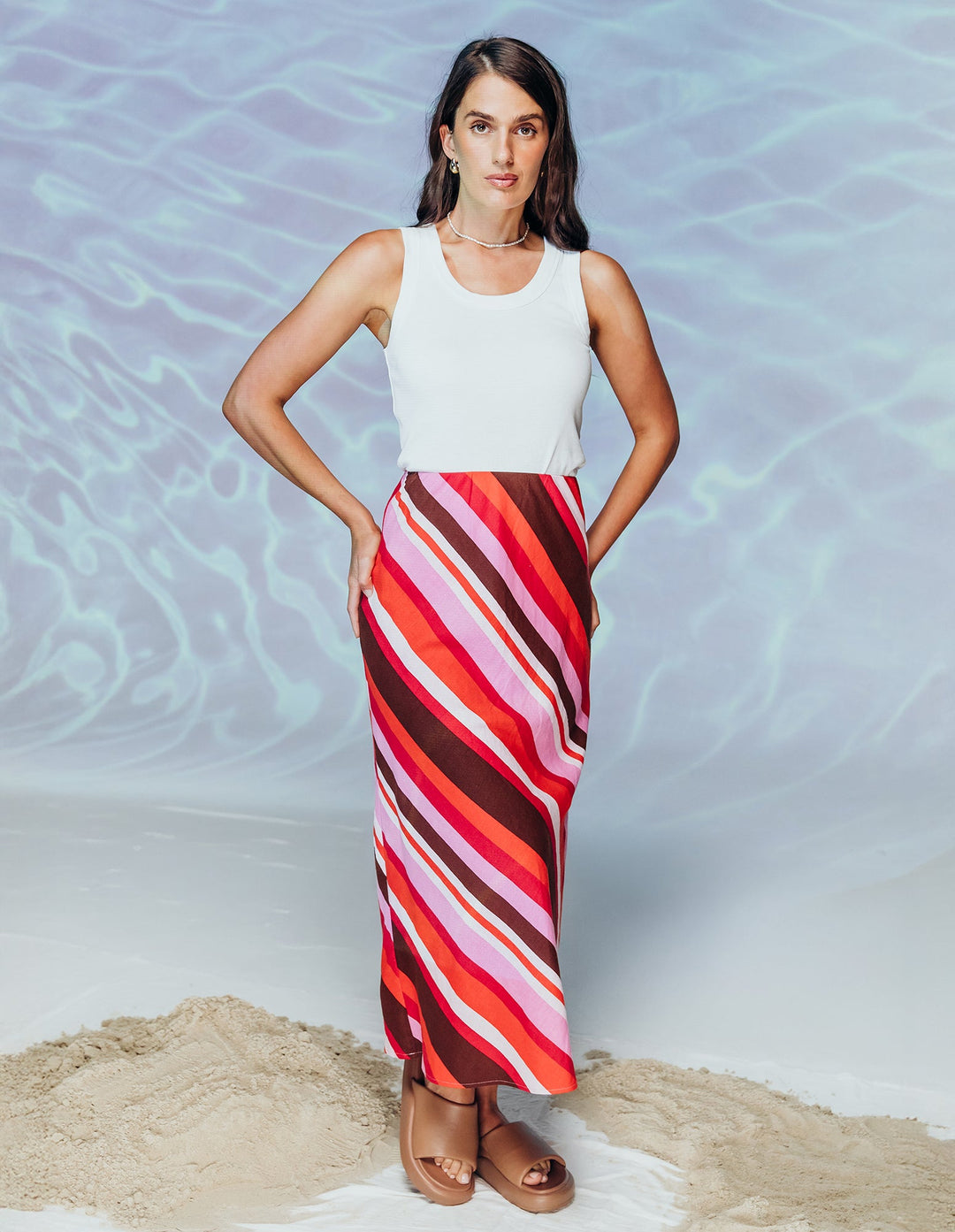 Foxwood Guava Stripe Skirt