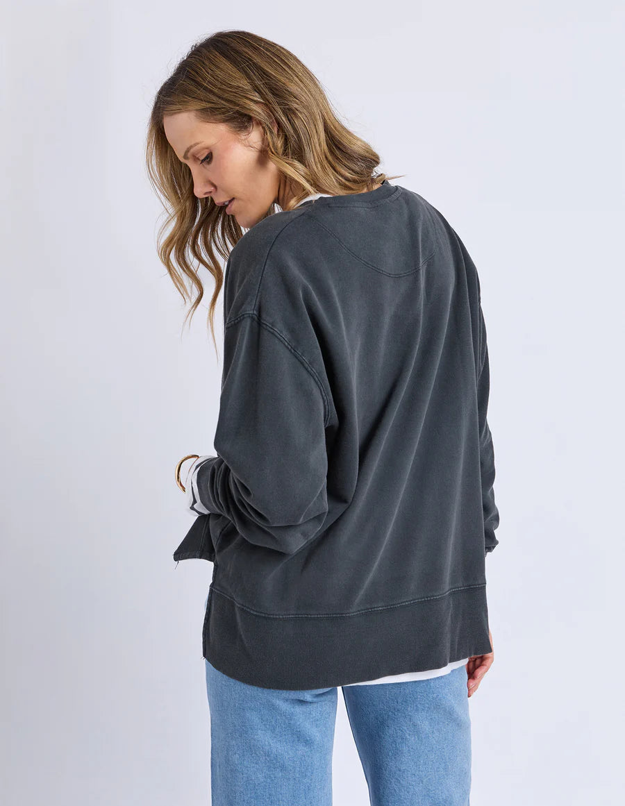 Foxwood Flowers Crew Washed Black