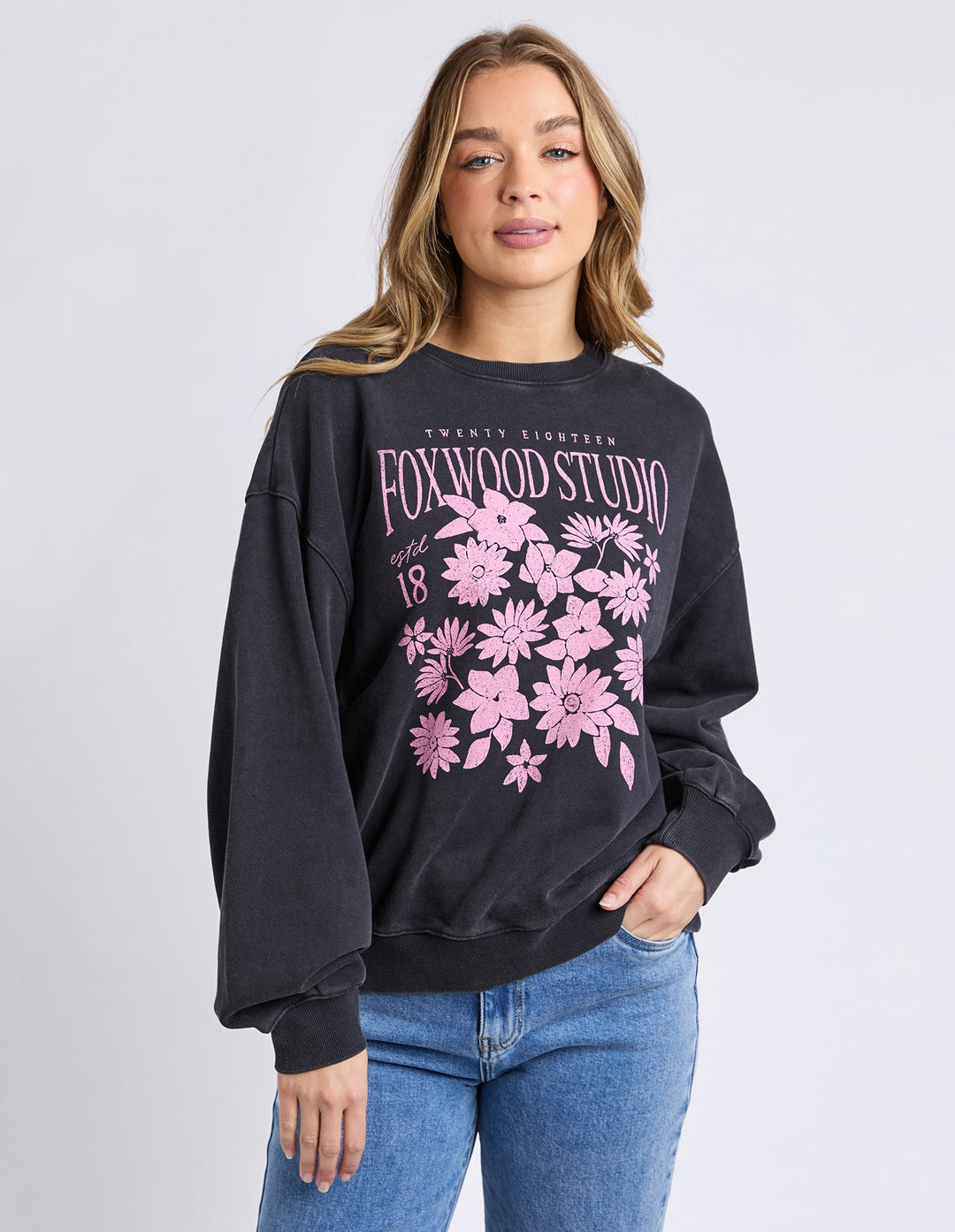 Foxwood Floret Crew Black