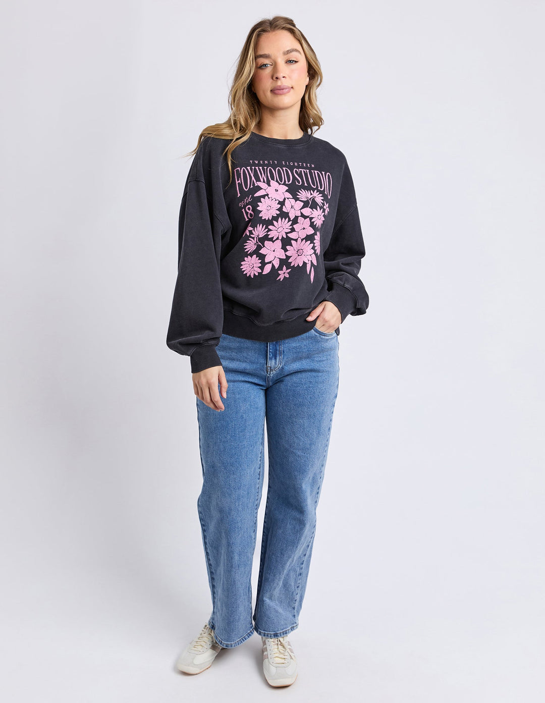 Foxwood Floret Crew Black