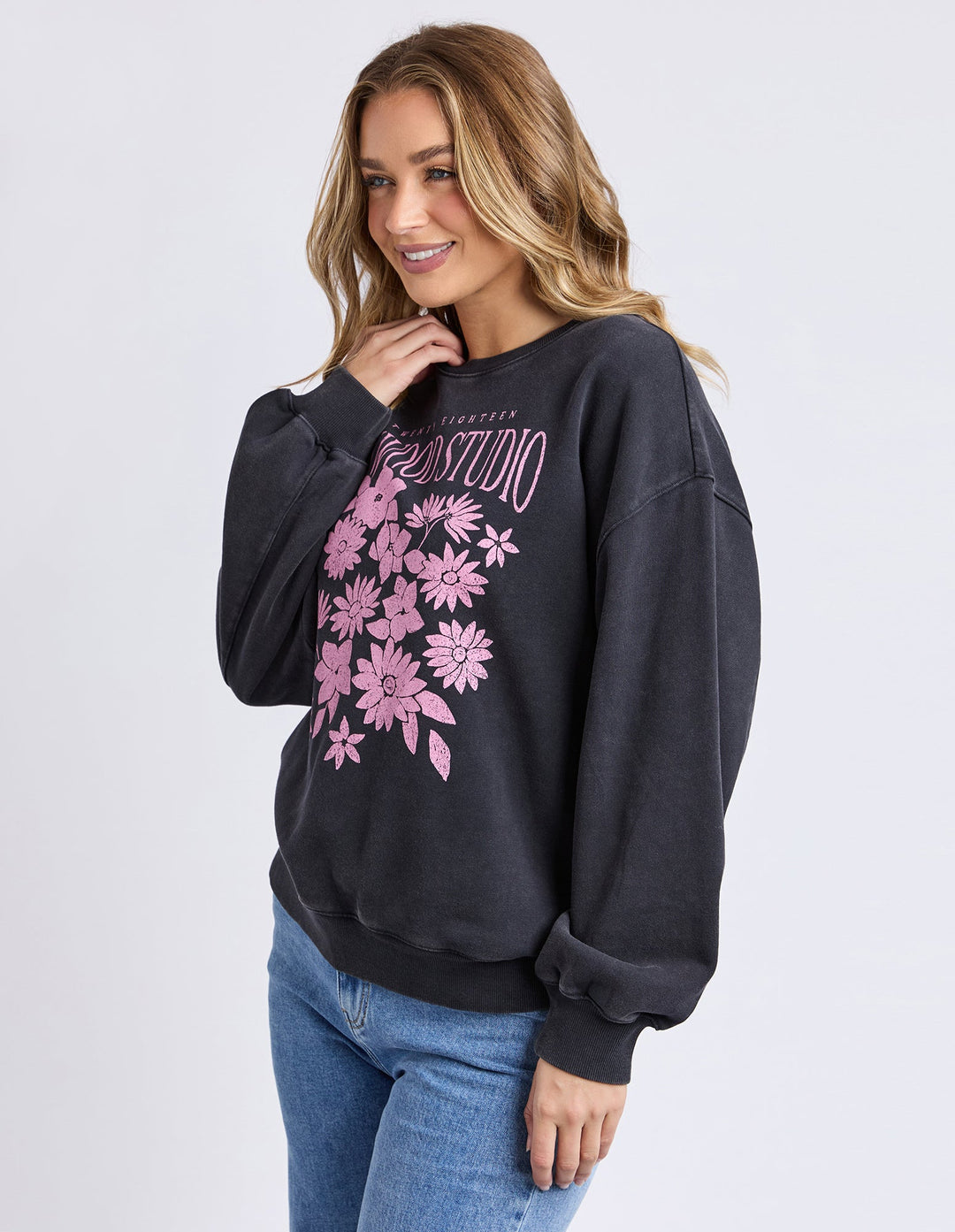 Foxwood Floret Crew Black