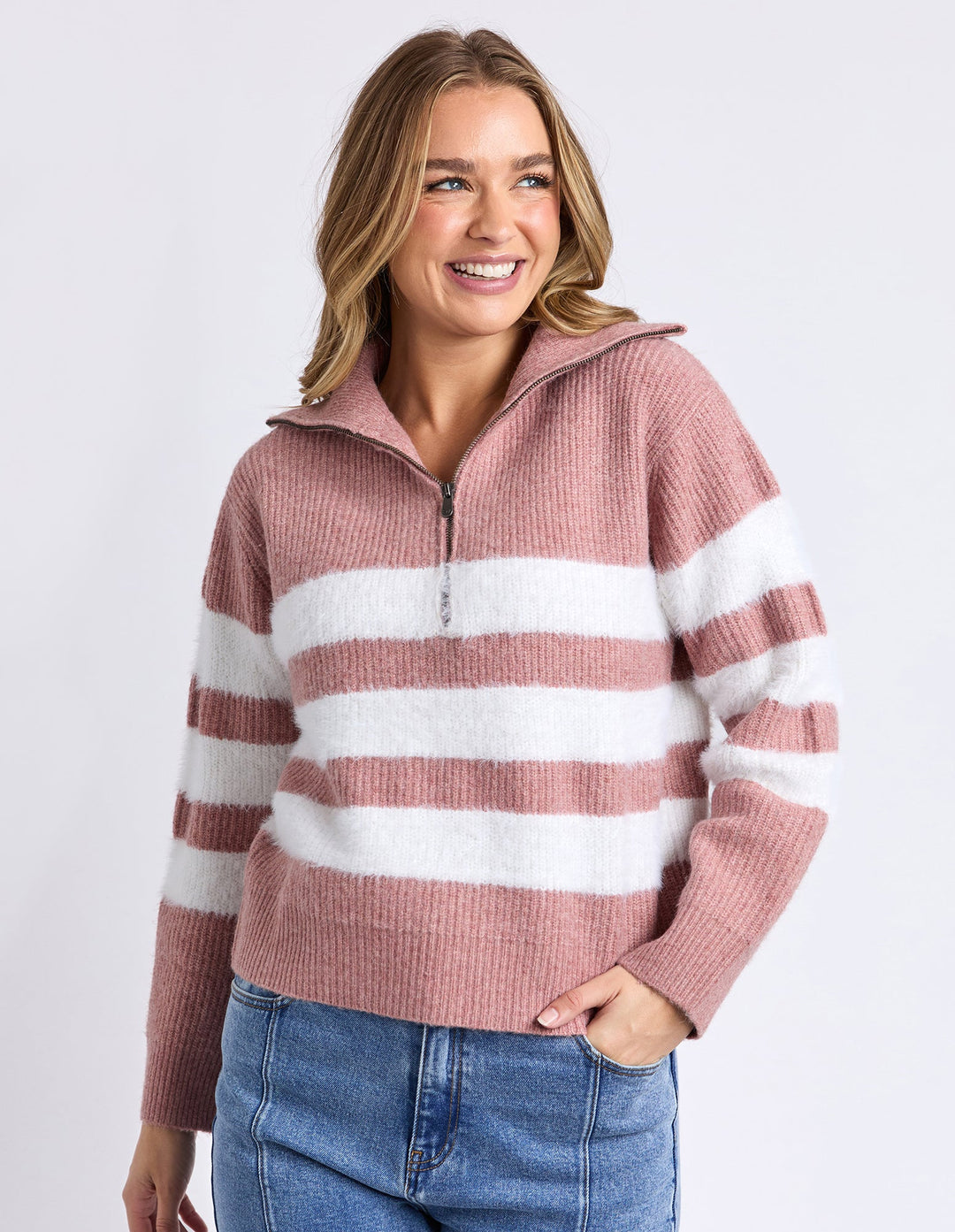Foxwood Gracie Zip Crew Dark Pink