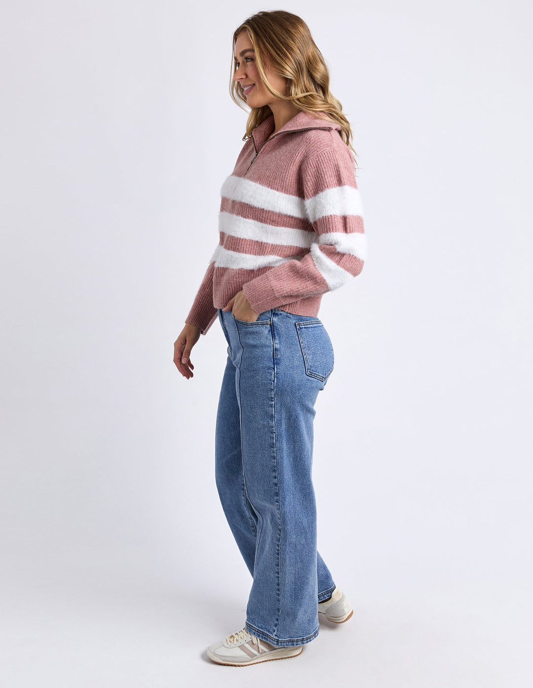 Foxwood Gracie Zip Crew Dark Pink