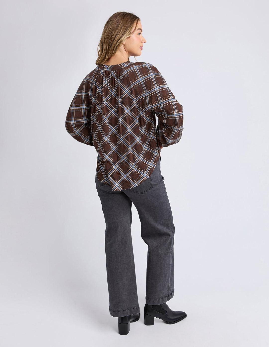 Foxwood Edison Check Top Chocolate
