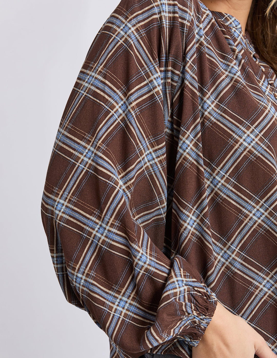 Foxwood Edison Check Top Chocolate