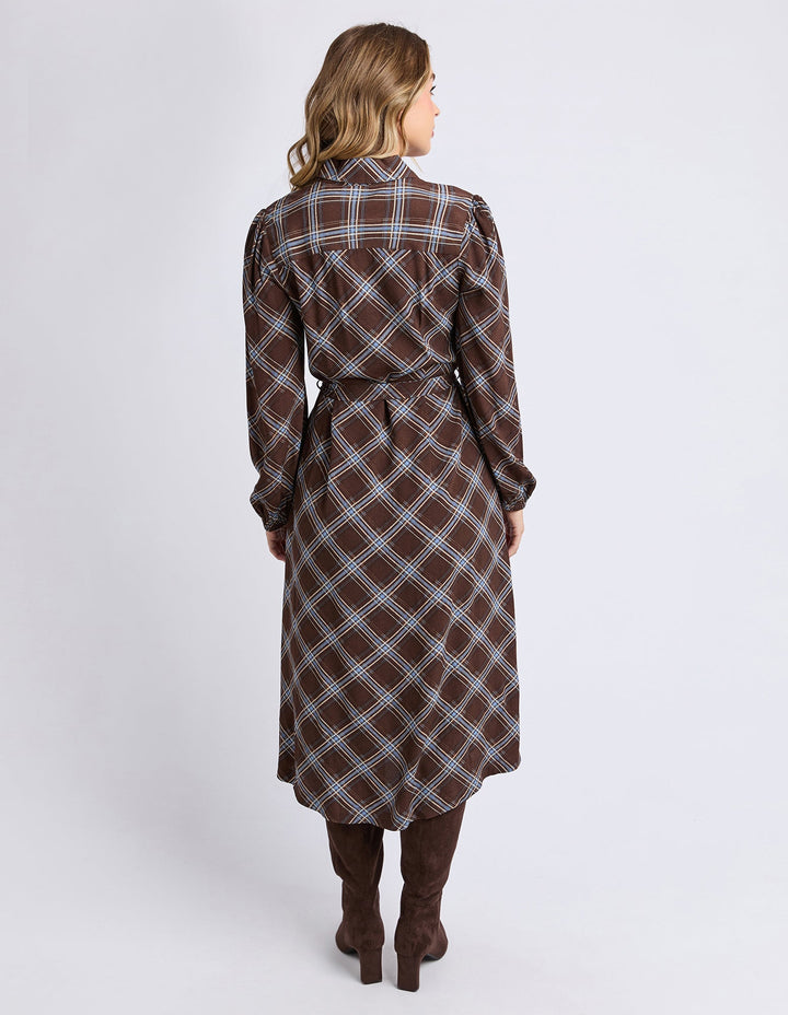 Foxwood Edison Check Dress Chocolate