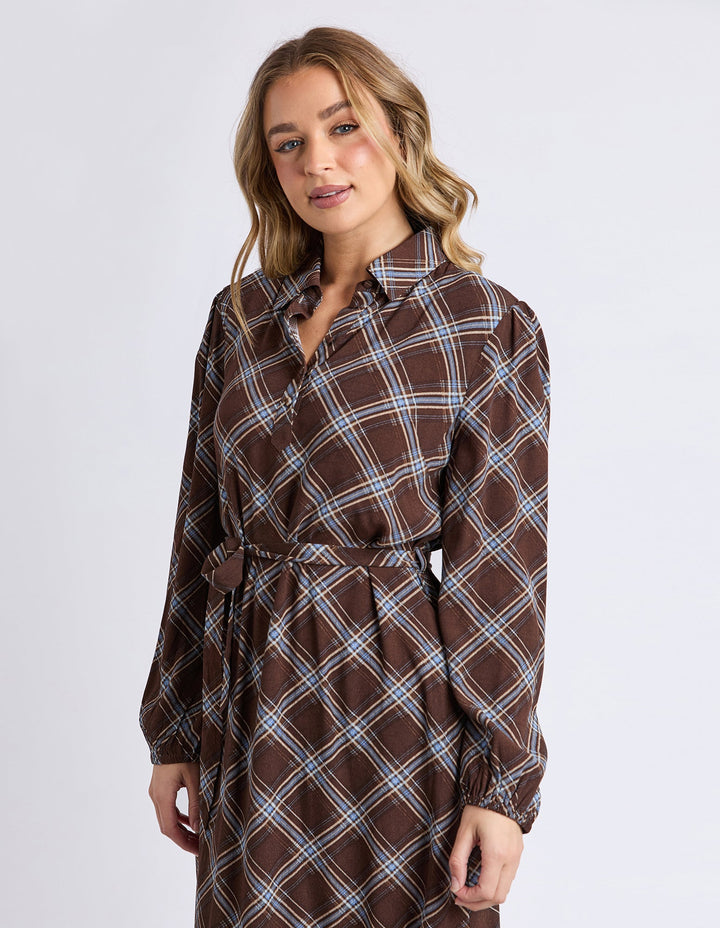 Foxwood Edison Check Dress Chocolate