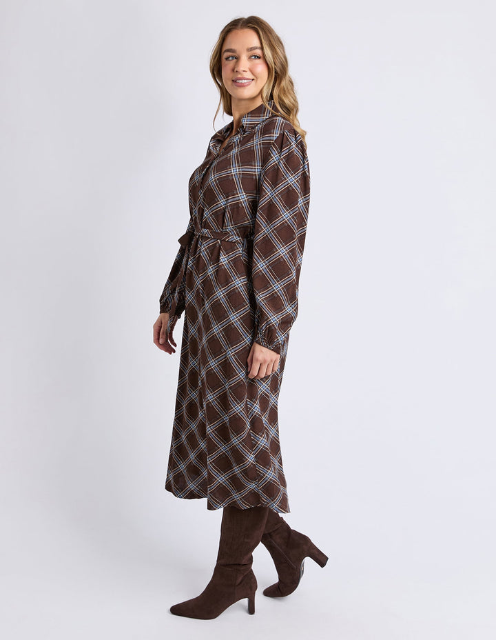 Foxwood Edison Check Dress Chocolate