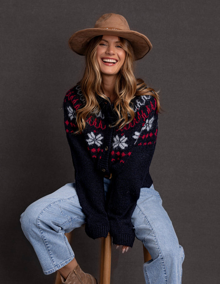 Foxwood Verbier Knit Crew Dark Sapphire
