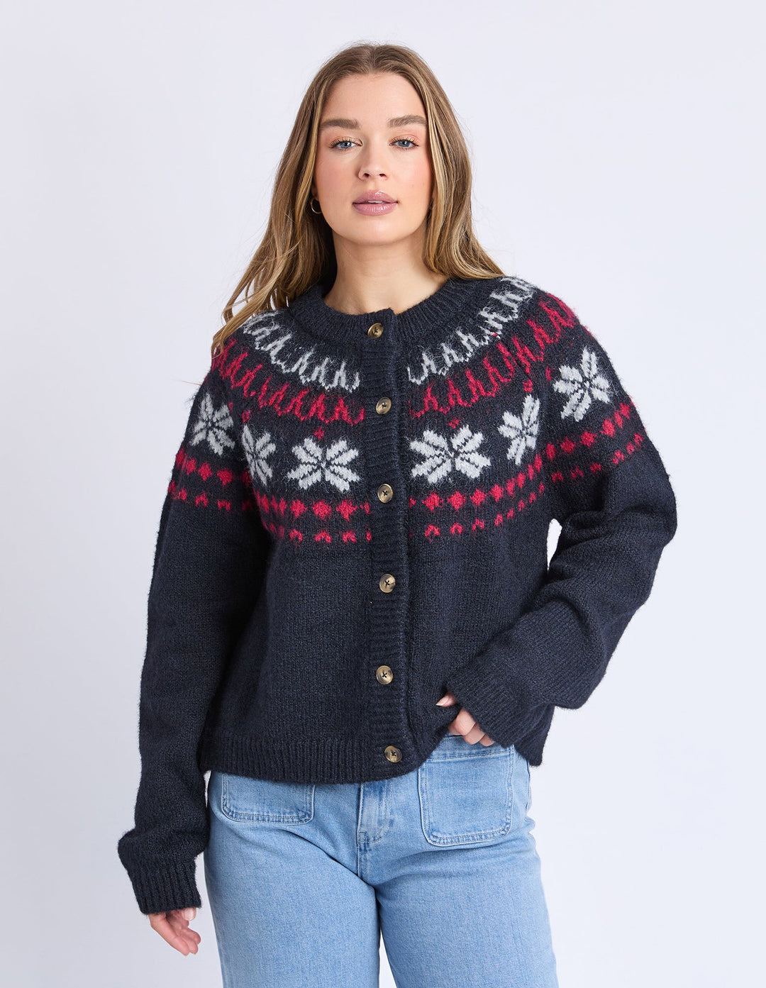 Foxwood Verbier Knit Crew Dark Sapphire