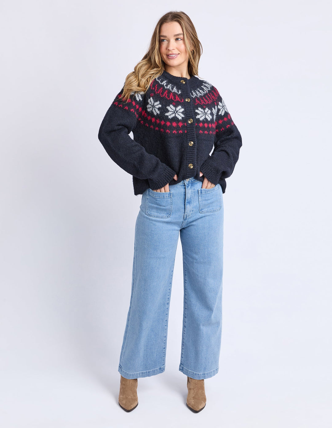 Foxwood Verbier Knit Crew Dark Sapphire