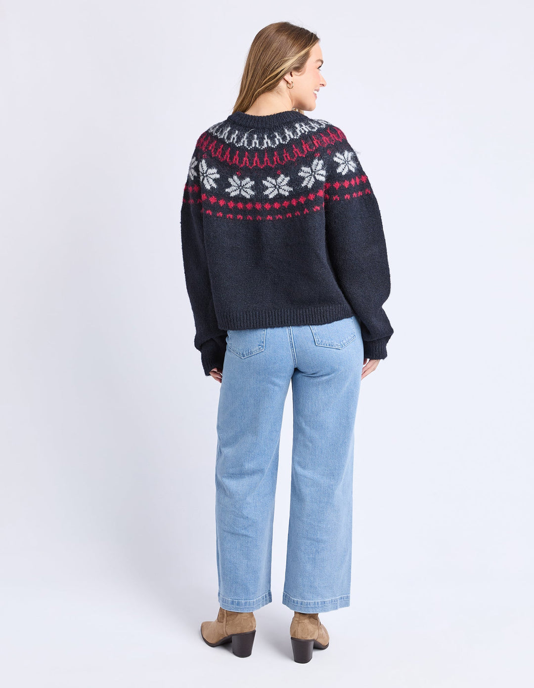 Foxwood Verbier Knit Crew Dark Sapphire