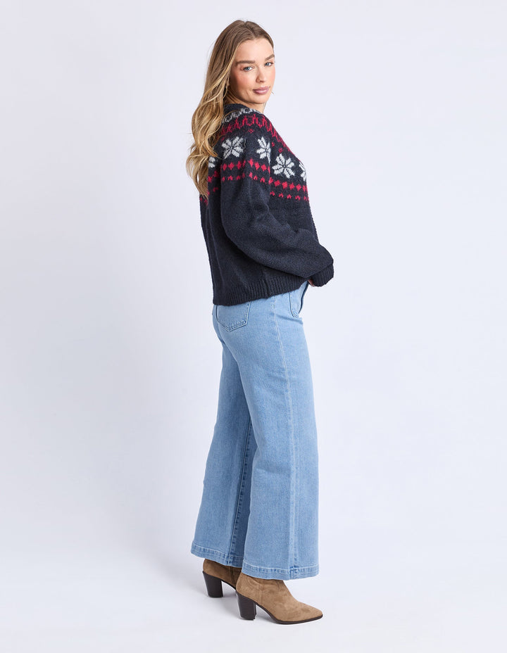Foxwood Verbier Knit Crew Dark Sapphire
