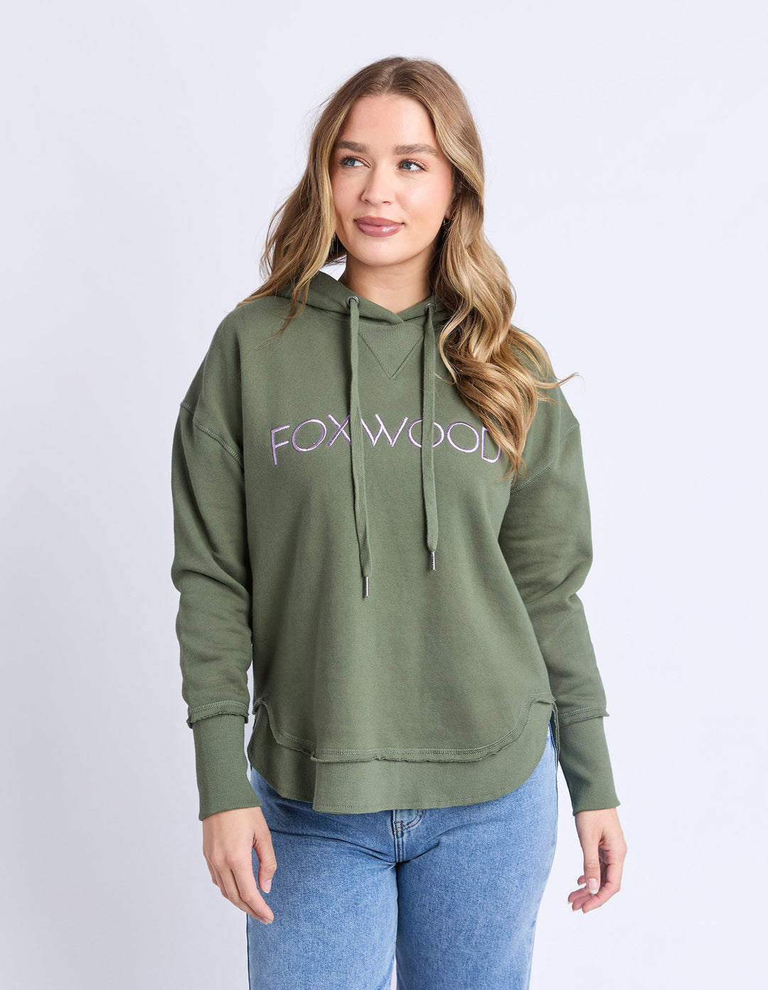 Foxwood Metallic Simplified Hoodie Khaki Lilac