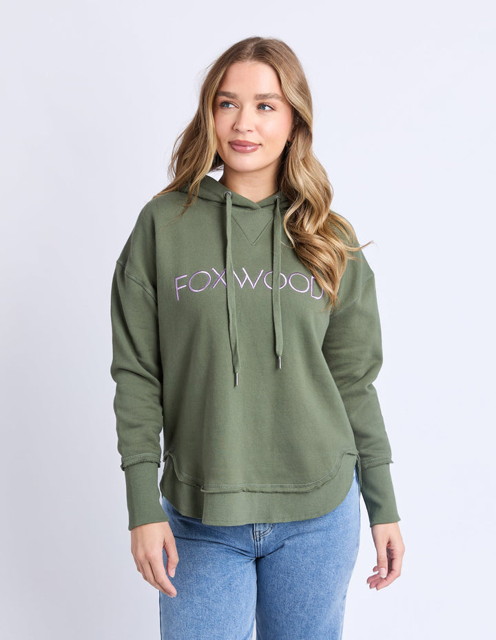 Foxwood Metallic Simplified Hoodie Khaki Lilac