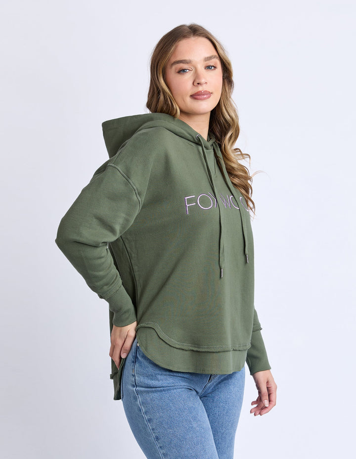 Foxwood Metallic Simplified Hoodie Khaki Lilac