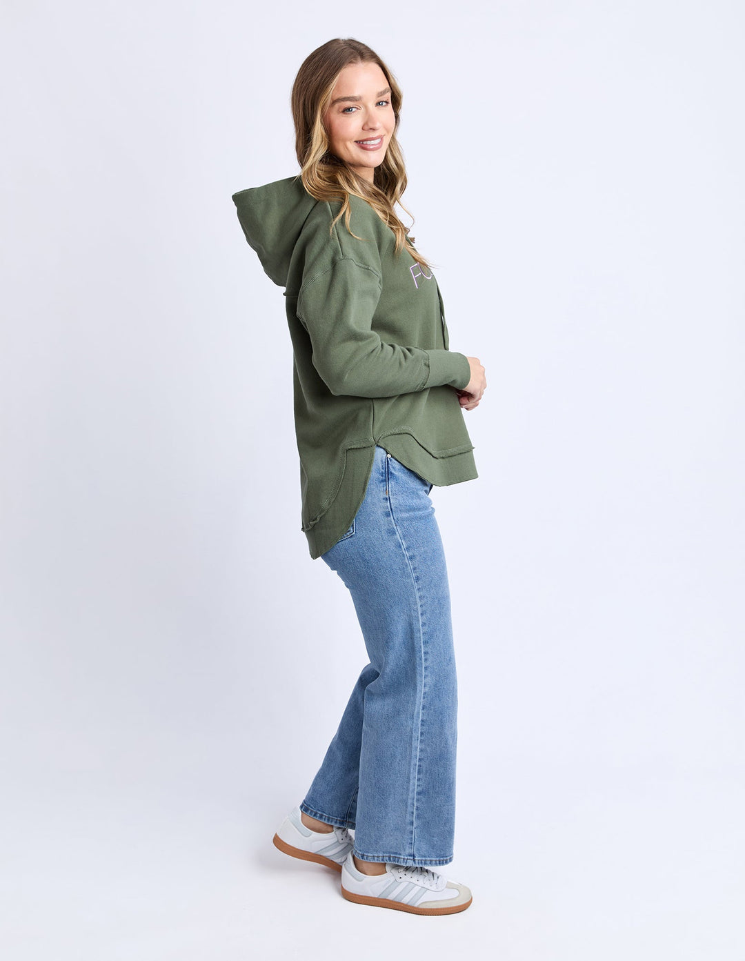 Foxwood Metallic Simplified Hoodie Khaki Lilac