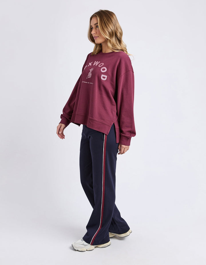 Foxwood Effortless Contrast Crew Wine