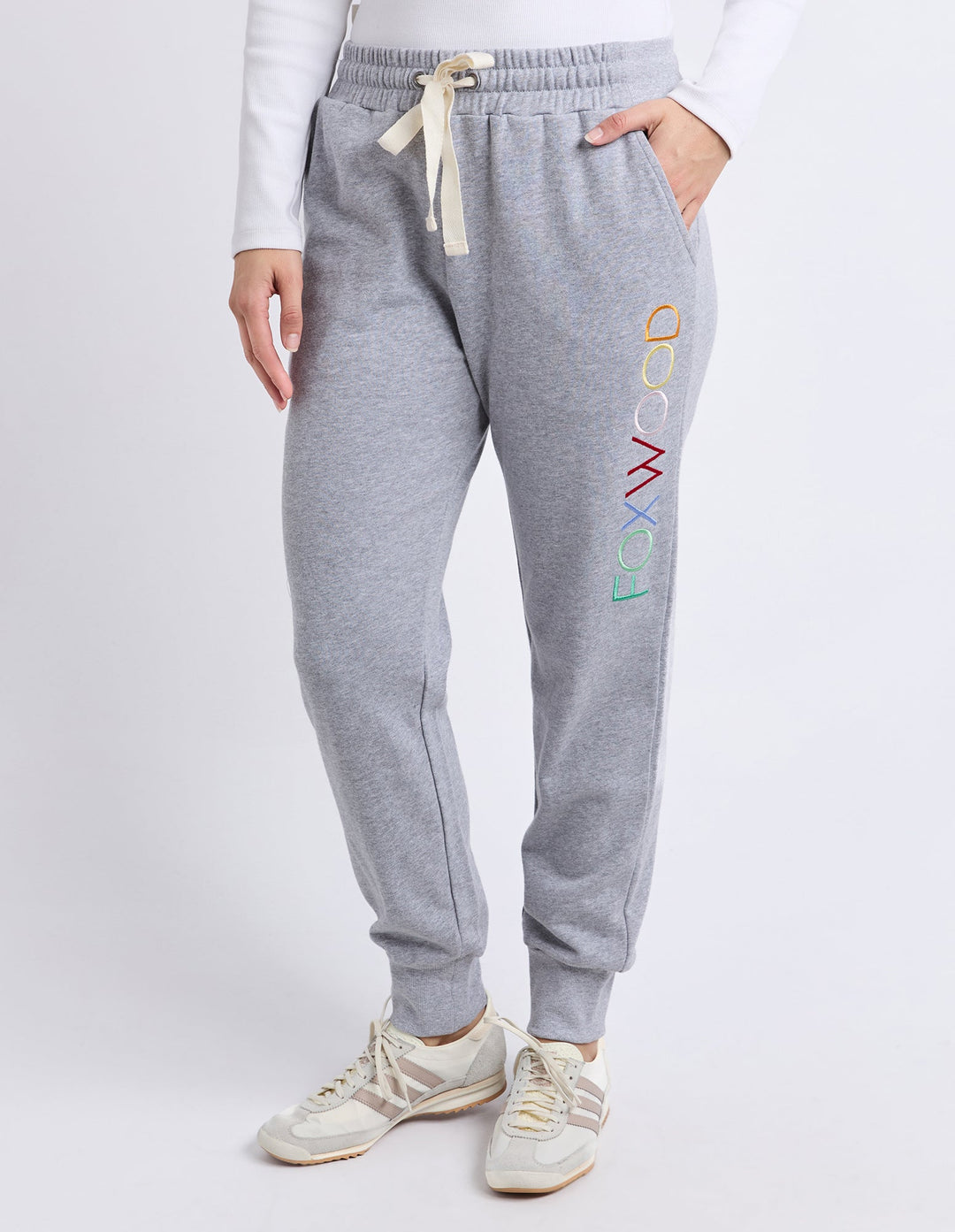 Foxwood Simplified Confetti Track Pant Grey Marle