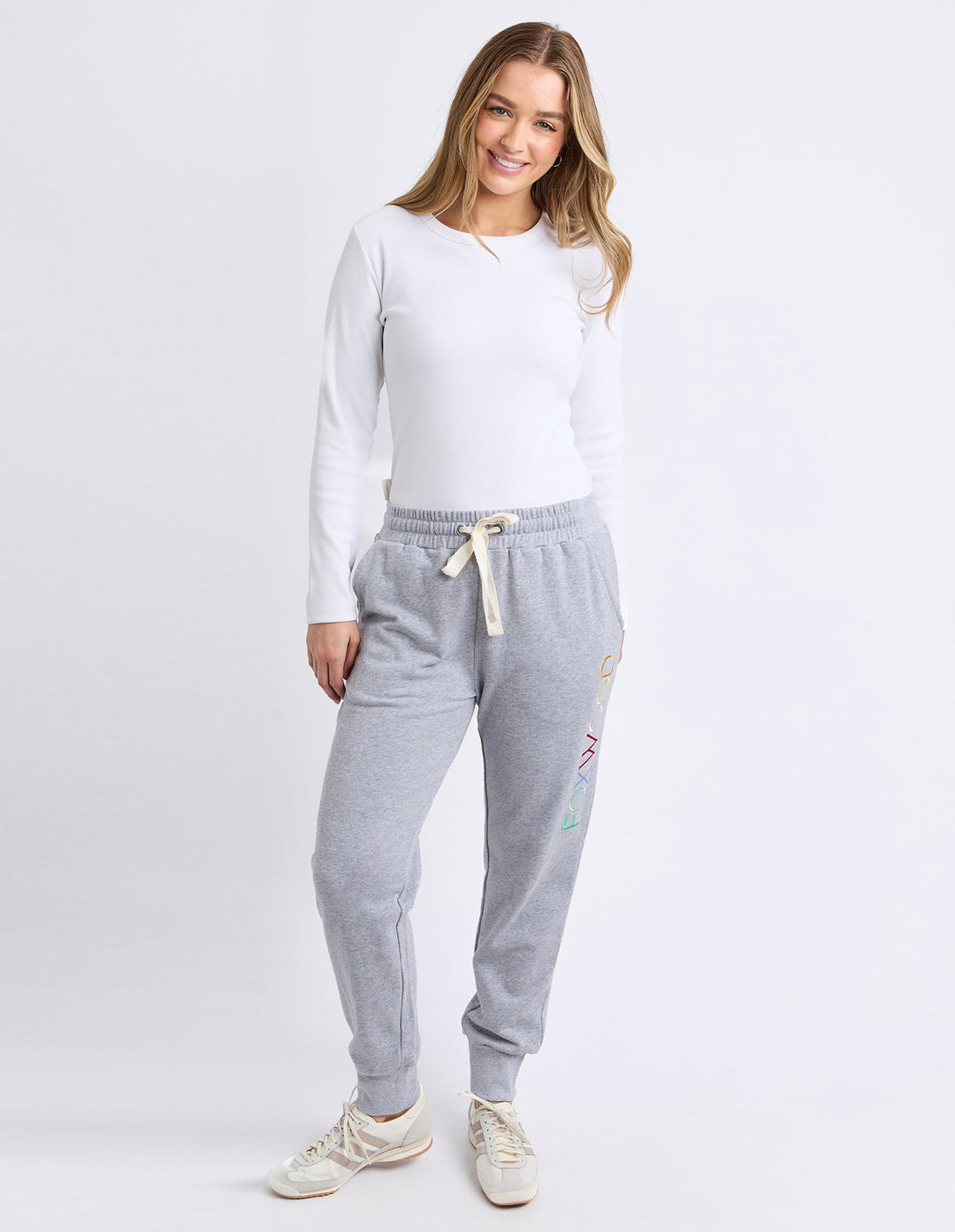 Foxwood Simplified Confetti Track Pant Grey Marle