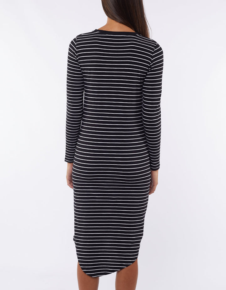 Silent Theory Dress Infinity L/S Black/White Stripe