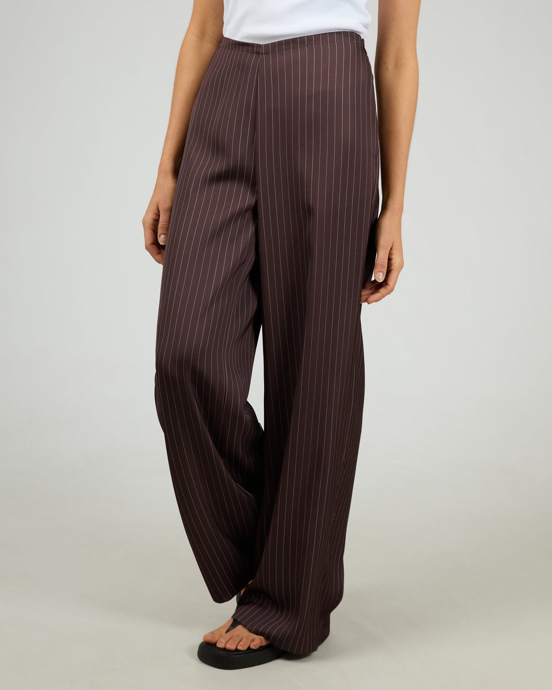 Silent Theory Eden Pinstripe Pant Chocolate