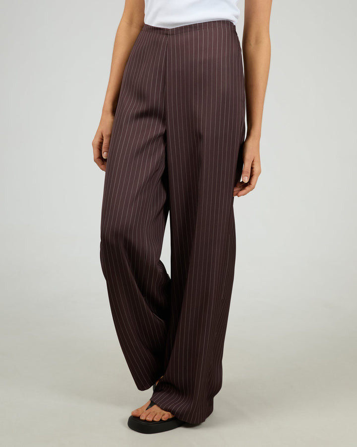 Silent Theory Eden Pinstripe Pant Chocolate