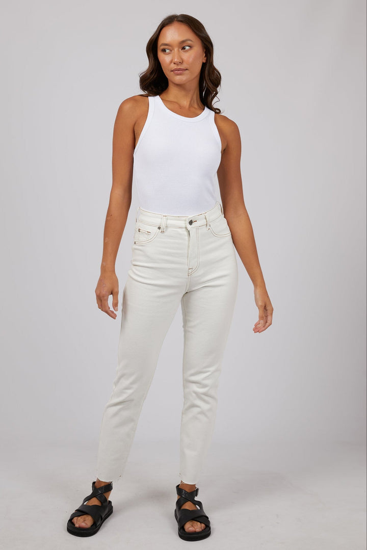 Silent Theory Monica Mom Comfort Jean Vintage White
