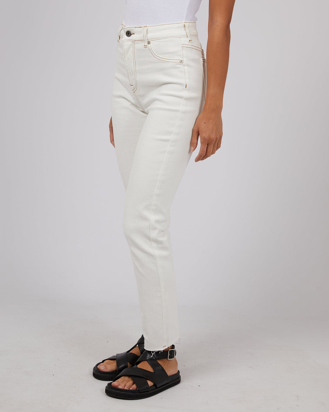 Silent Theory Monica Mom Comfort Jean Vintage White