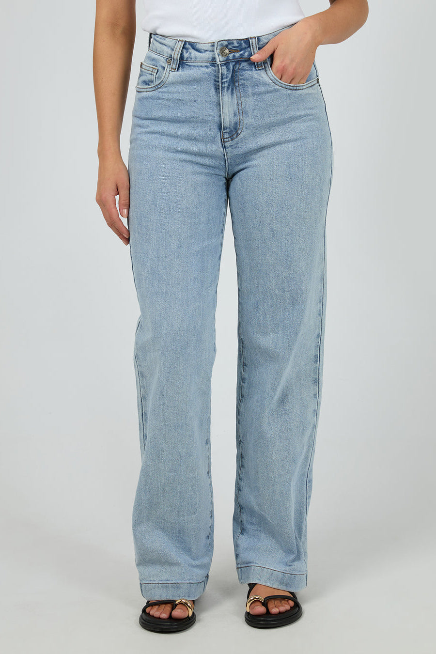 Silent Theory Hunter Comfort Wide Leg Jean Light Blue