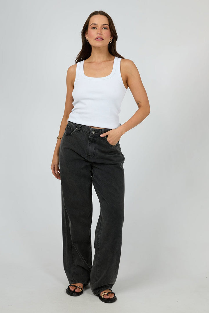 Silent Theory Jade Baggy Jean Washed Black
