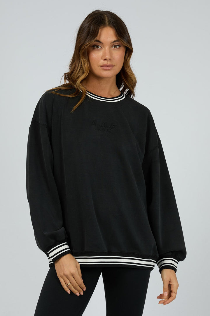 All About Eve Luxe Active College Crew Sweater Black