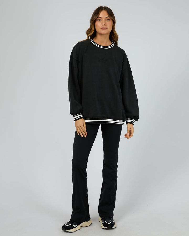All About Eve Luxe Active College Crew Sweater Black