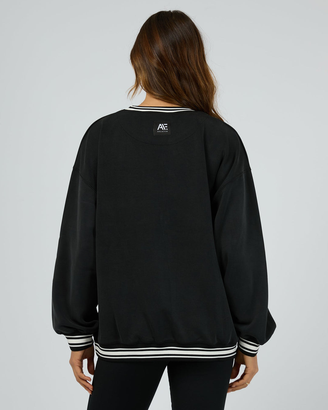 All About Eve Luxe Active College Crew Sweater Black