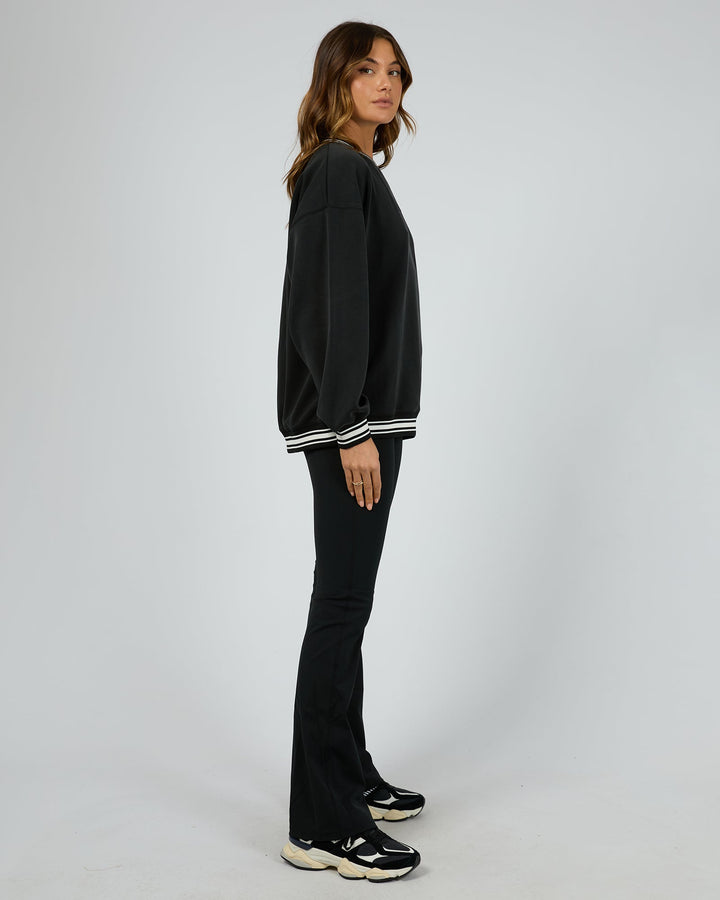 All About Eve Luxe Active College Crew Sweater Black