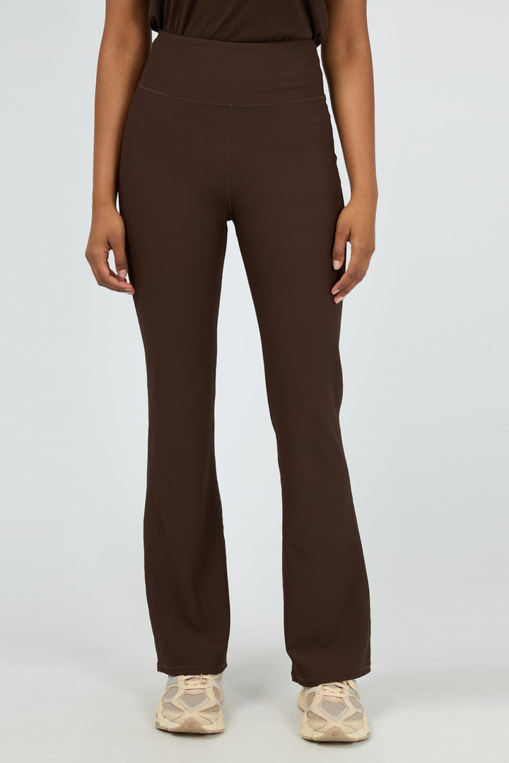 All About Eve Active Rib Flare Legging Brown
