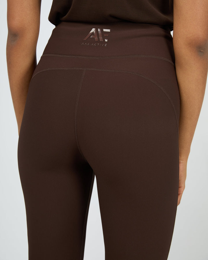 All About Eve Active Rib Flare Legging Brown