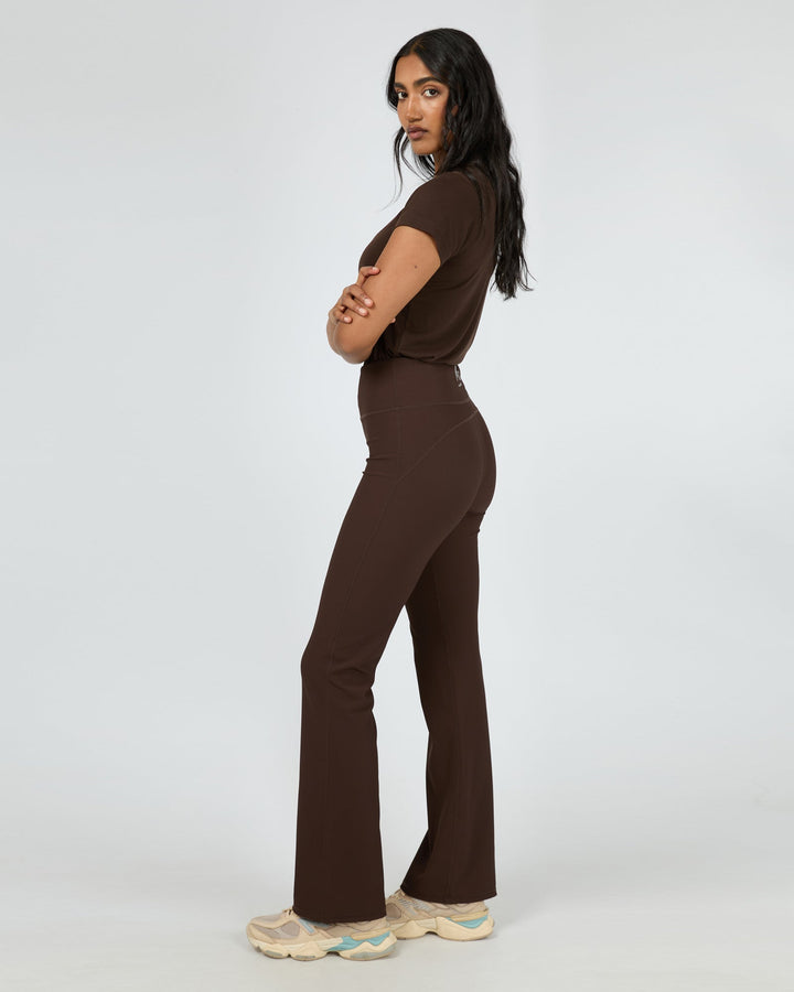 All About Eve Active Rib Flare Legging Brown
