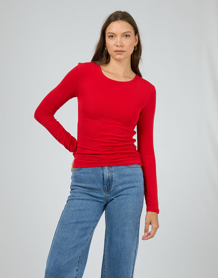 All About Eve Kylie Long Sleeve Top Scarlet
