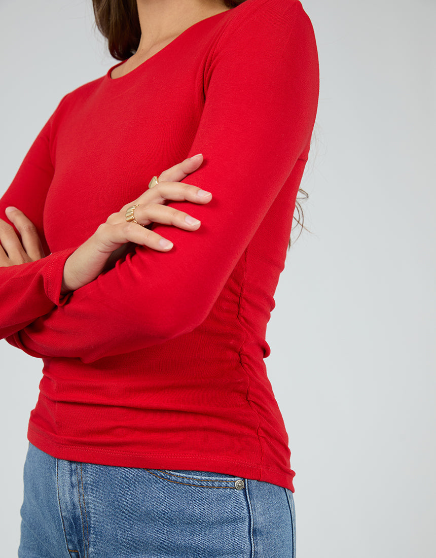 All About Eve Kylie Long Sleeve Top Scarlet