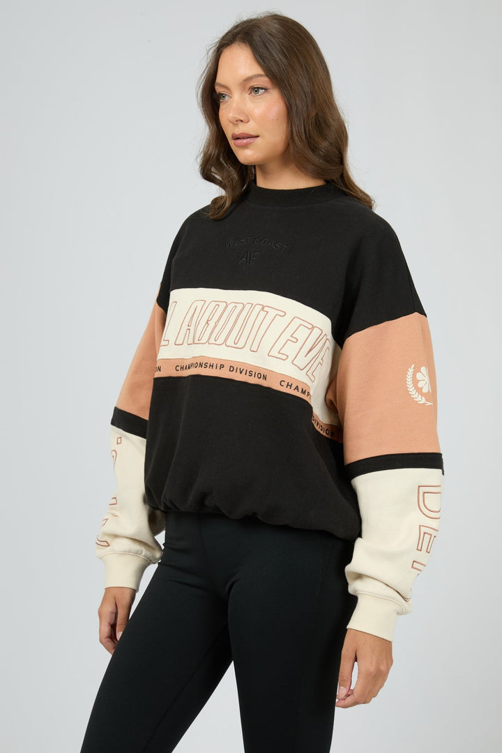 All About Eve Performance Slouch Panel Crew Black