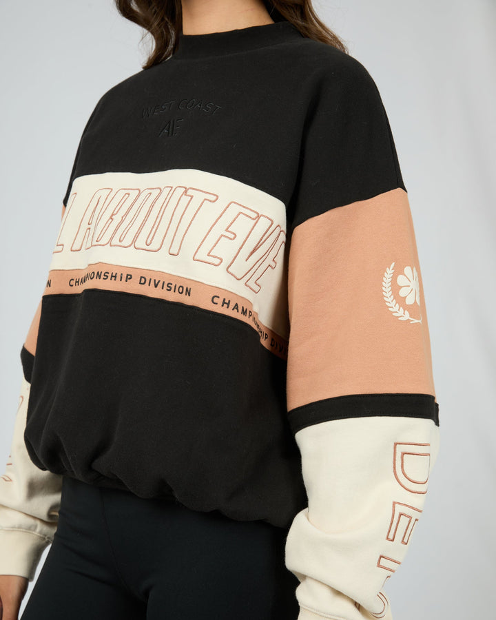 All About Eve Performance Slouch Panel Crew Black