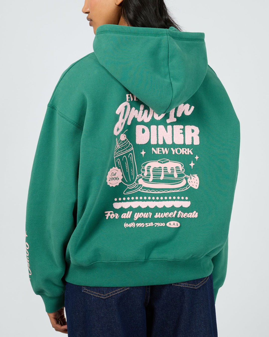 All About Eve South St Diner Box Hoodie Green