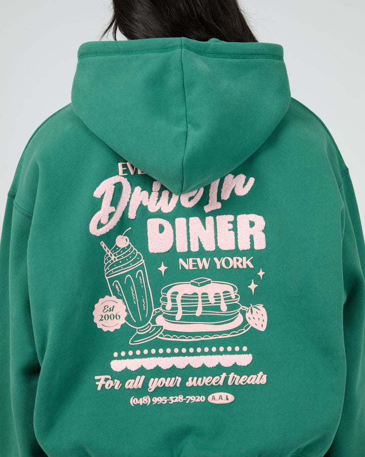 All About Eve South St Diner Box Hoodie Green