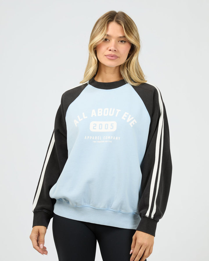 All About Eve Contrast Club Raglan Crew Blue
